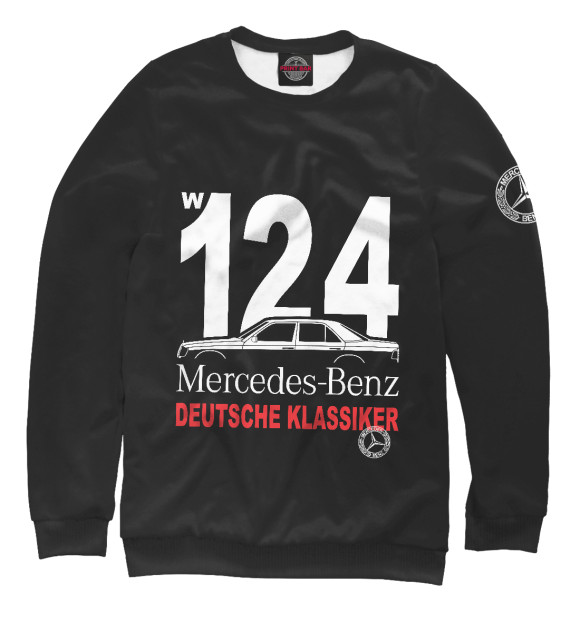 Свитшот для мальчиков с изображением Mercedes W124 немецкая классика цвета Белый