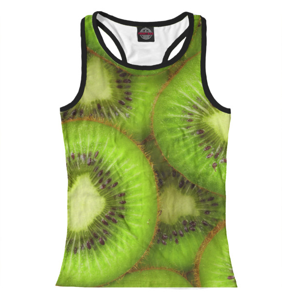 Женская майка-борцовка с изображением Дольки киви цвета Белый