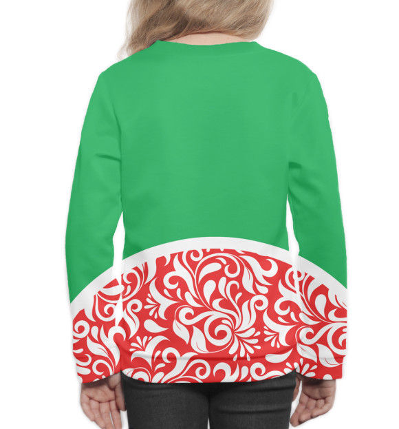 Свитшот для девочек с изображением Чечня цвета Белый