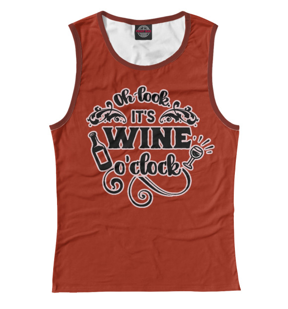Майка для девочки с изображением Wine time цвета Белый