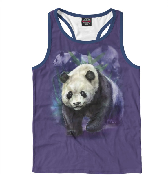 Мужская майка-борцовка с изображением Панда цвета Белый