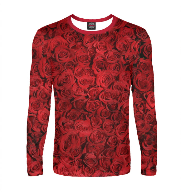 Мужской лонгслив с изображением Роза цвета Белый