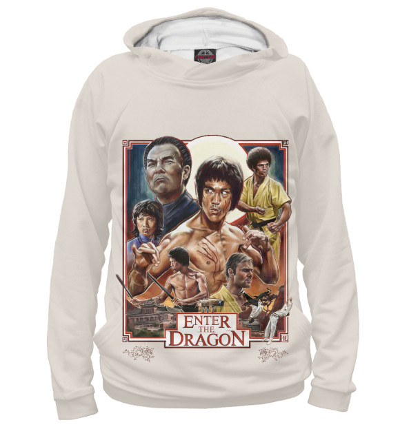 Женское худи с изображением Enter the Dragon цвета Белый