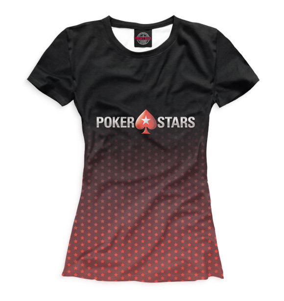 Футболка для девочек с изображением Pokerstars цвета Белый