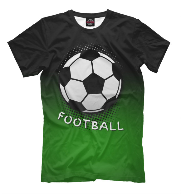 Мужская футболка с изображением Football цвета Черный