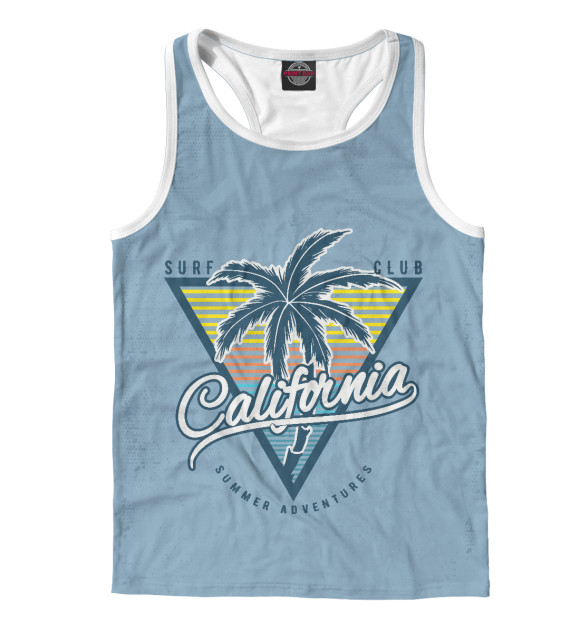 Мужская майка-борцовка с изображением California цвета Белый