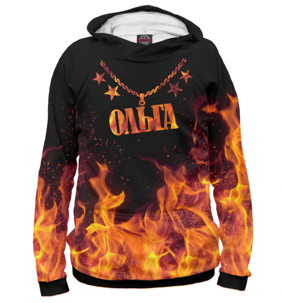 Женское худи с изображением Ольга цвета Белый