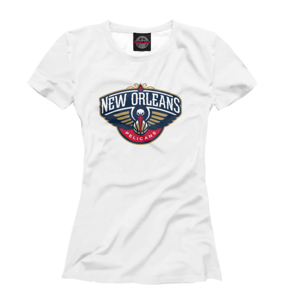 Женская футболка с изображением New Orlean Pelicans цвета Белый