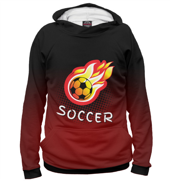 Женское худи с изображением Soccer цвета Белый