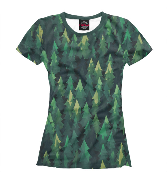 Женская футболка с изображением Simple forest цвета Белый