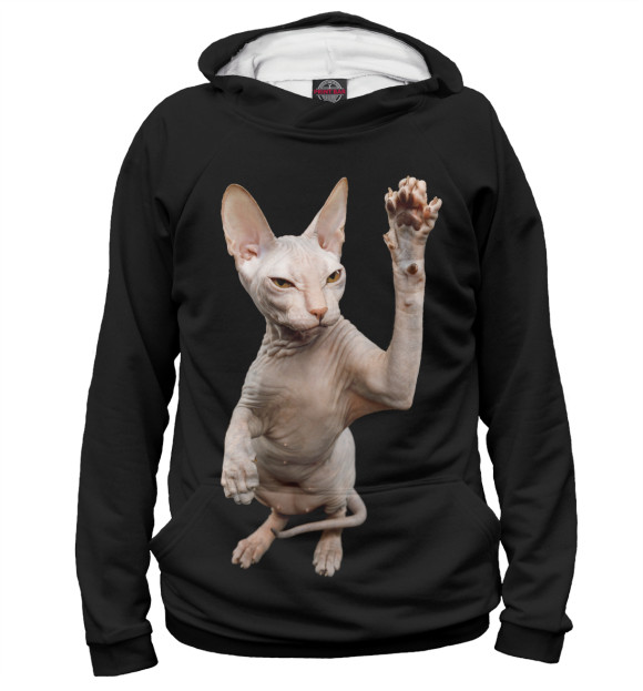 Женское худи с изображением Сфинкс цвета Белый