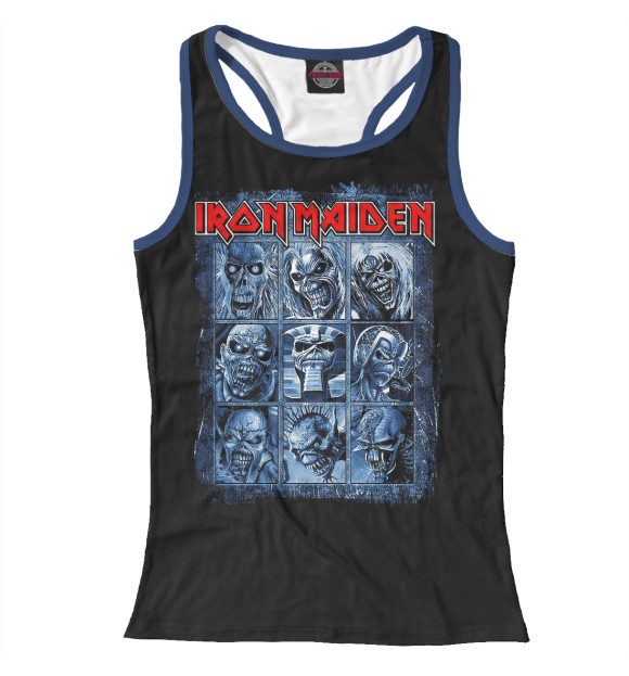 Женская майка-борцовка с изображением Iron Maiden Band цвета Белый