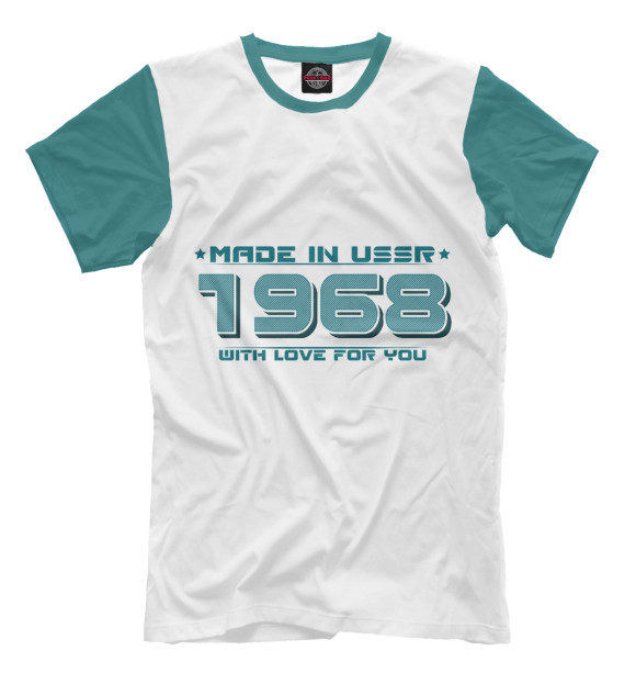 Мужская футболка с изображением Made in USSR 1968 цвета Молочно-белый