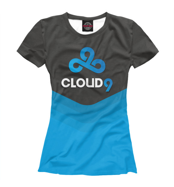 Женская футболка с изображением Cloud 9 Team цвета Белый