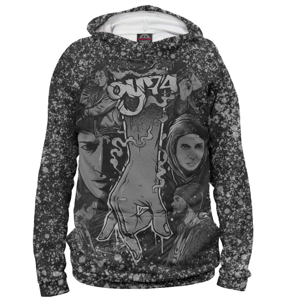 Мужское худи с изображением ОУ74 цвета Белый