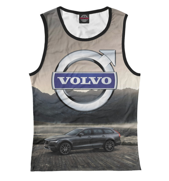 Майка для девочки с изображением Volvo цвета Белый