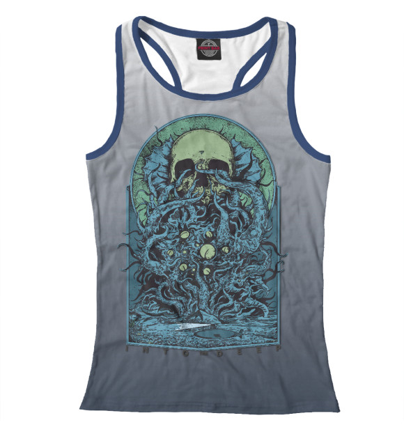 Женская майка-борцовка с изображением Глубокий Океан цвета Белый