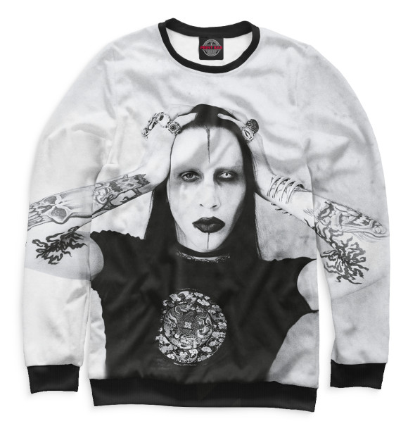 Свитшот для девочек с изображением Marilyn Manson цвета Белый