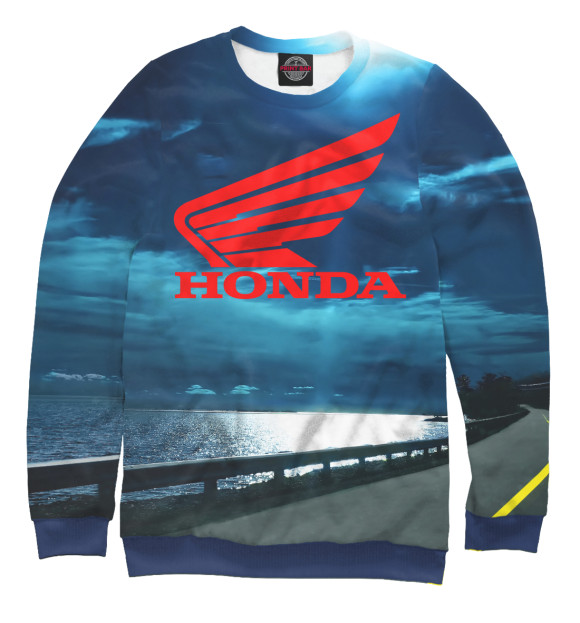 Мужской свитшот с изображением Honda цвета Р‘РµР»С‹Р№