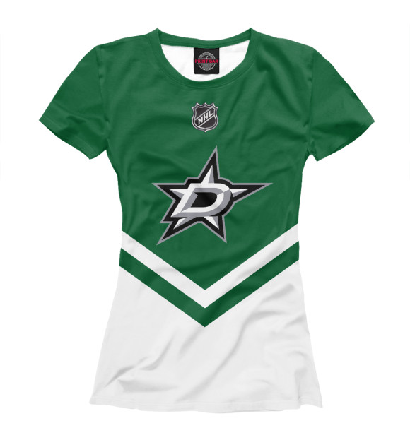Женская футболка с изображением Dallas Stars цвета Белый