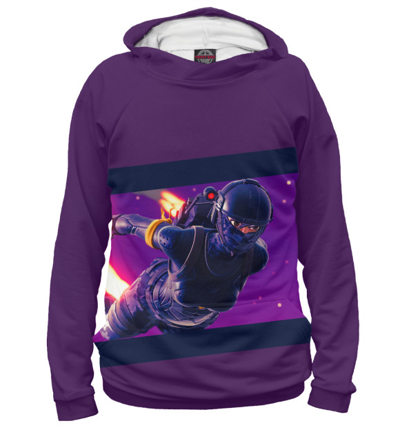 Мужское худи с изображением Fortnite Elite Agent Skydive цвета Белый