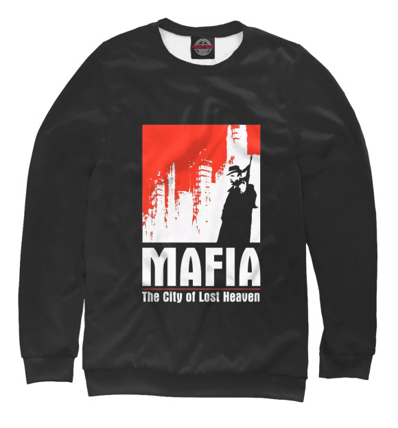 Мужской свитшот с изображением Mafia цвета Белый