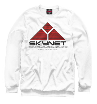 Женский свитшот skynet logo white