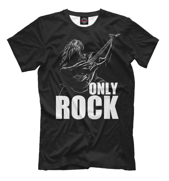 Мужская футболка с изображением Only Rock цвета Черный