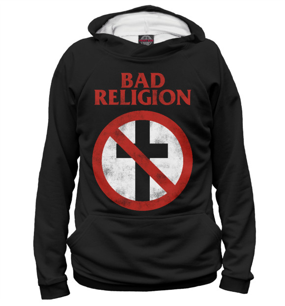 Мужское худи с изображением Bad Religion цвета Белый