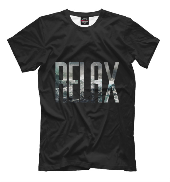 Мужская футболка с изображением Релакс цвета Черный