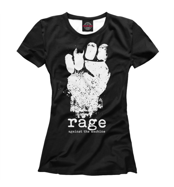 Женская футболка с изображением Rage Against the Machine цвета Белый