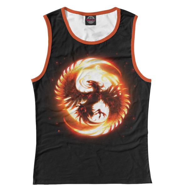 Женская майка с изображением Феникс цвета Белый