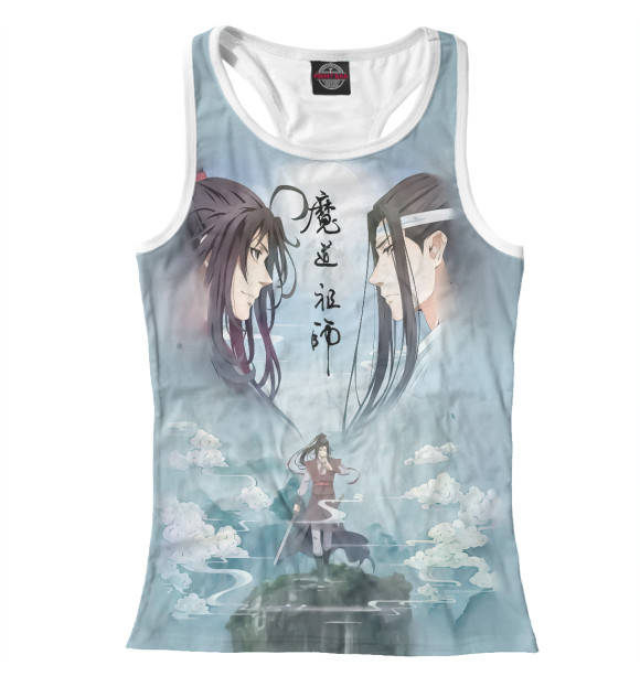 Женская майка-борцовка с изображением Магистр дьявольского культа цвета Белый