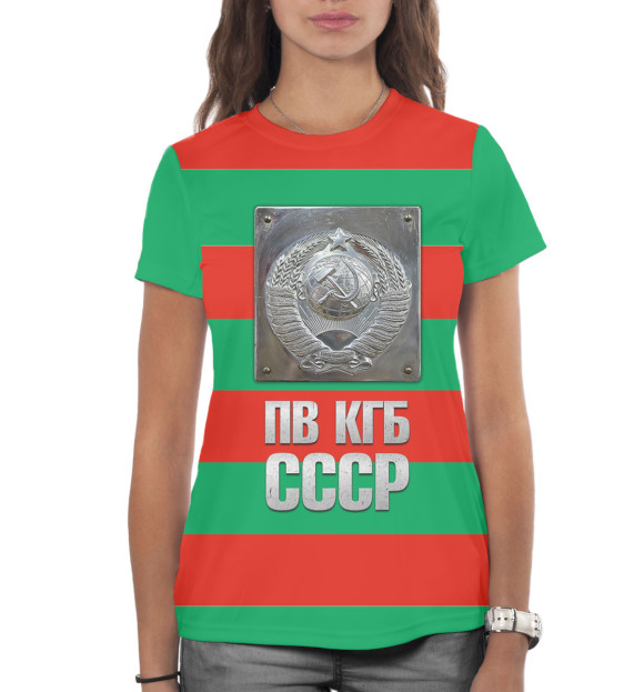Женская футболка с изображением ПВ КГБ цвета Белый