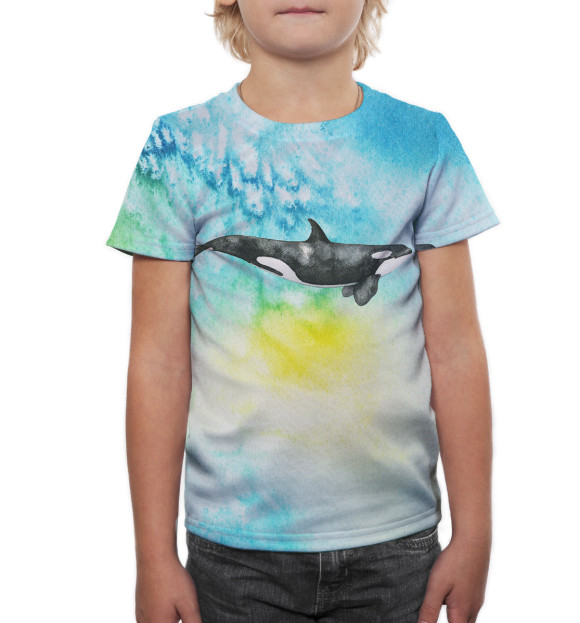 Футболка для мальчиков с изображением Касатка цвета Белый
