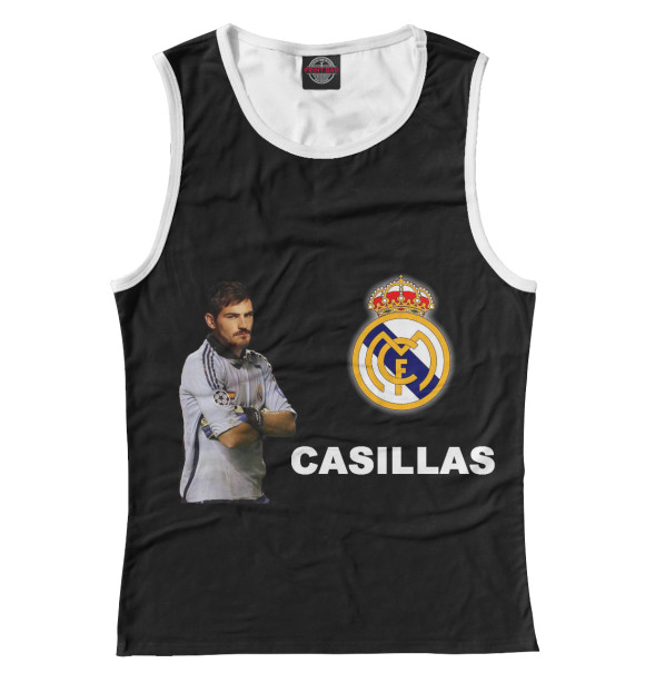 Майка для девочки с изображением Икер Касильяс цвета Белый