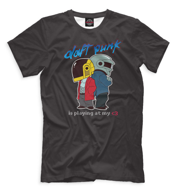 Мужская футболка с изображением Daft Punk цвета Темно-красный