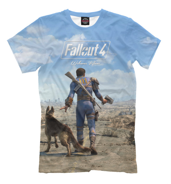 Мужская футболка с изображением Fallout 4 цвета Молочно-белый