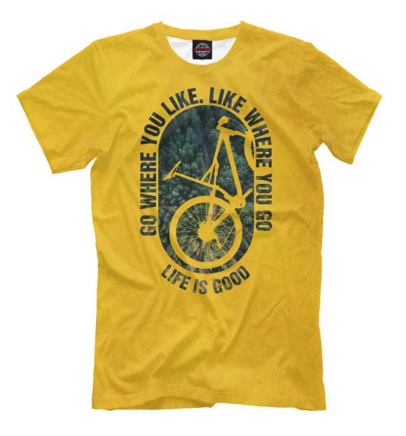 Мужская футболка с изображением Enjoy Cycling цвета Хаки