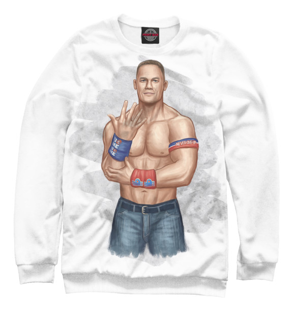 Свитшот для мальчиков с изображением WWE: Джон Сина цвета Белый
