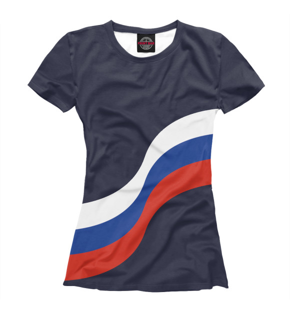 Футболка для девочек с изображением Tricolour Line цвета Белый