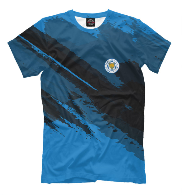 Мужская футболка с изображением Leicester sport цвета Грязно-голубой