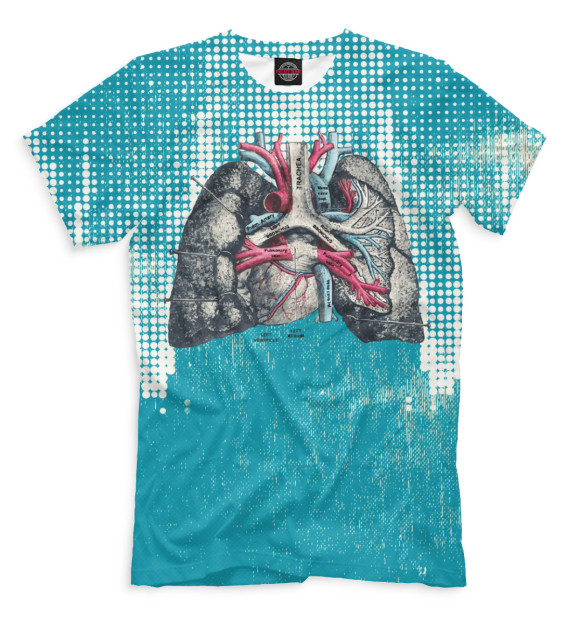 Мужская футболка с изображением Легкие цвета Грязно-голубой