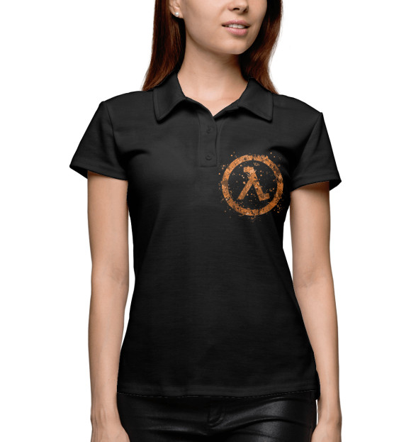 Женское поло с изображением Half-Life цвета Белый
