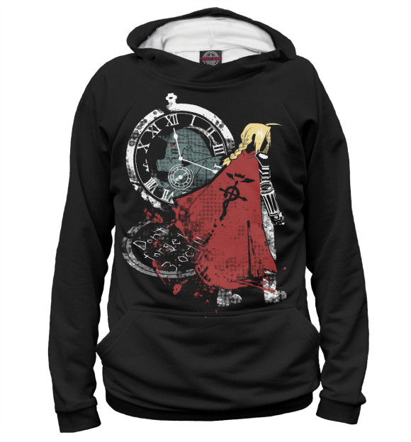 Мужское худи с изображением Fullmetal alchemist цвета Белый
