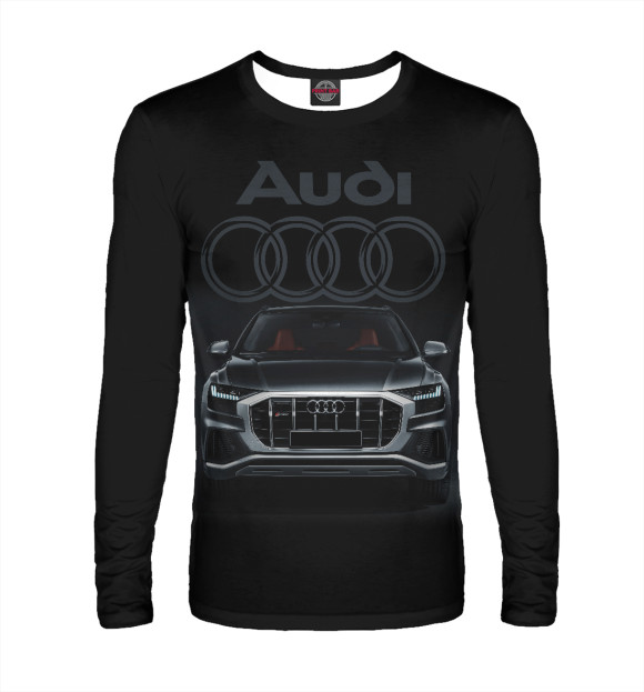 Мужской лонгслив с изображением Audi цвета Белый