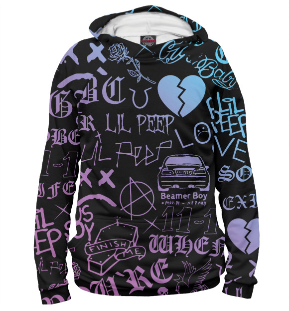 Женское худи с изображением Lil Peep цвета Белый