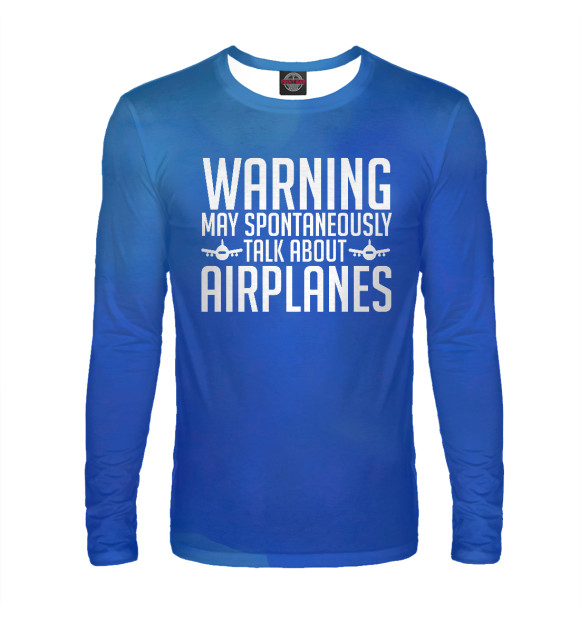 Мужской лонгслив с изображением May Spontaneously Airplanes цвета Белый