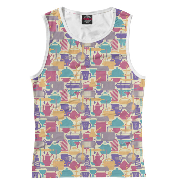 Майка для девочки с изображением Кухня цвета Белый