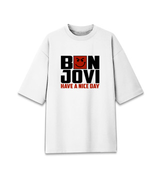 Женская футболка оверсайз Bon Jovi
